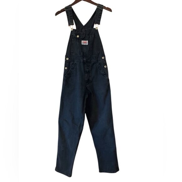 Vintage IKEDA 90s Y2K black denim overalls XS